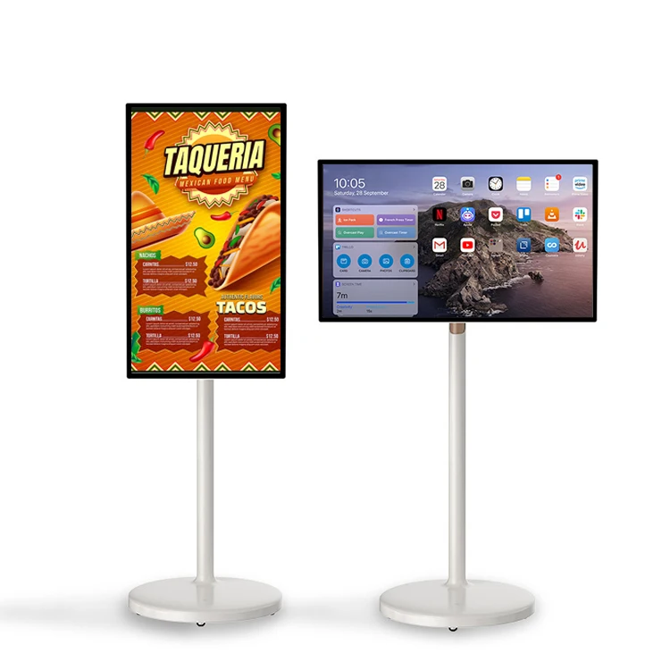 5-9H Battery Life Rechargeable 21.5 24 27 32 inch Portable TV Smart Touch Screen Wireless Android Display