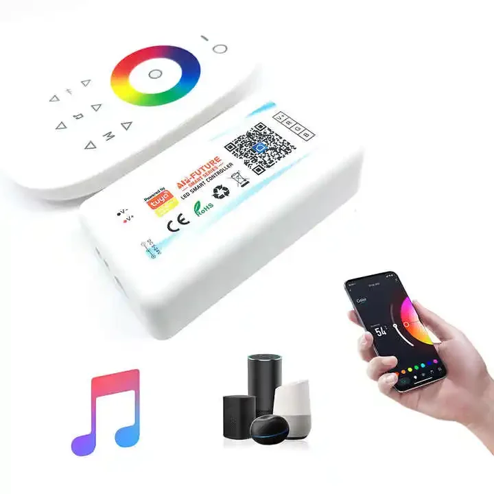 Wi-Fi умный контроллер Tuya Alexa Google Home голосовой DC5-24V Одноцветный диммер CCT RGB RGBW 5 в 1 Светодиодная лента приложение RF 2 4 г