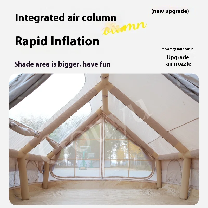 12 square Meters Inflatable Tent Outdoor Camping Folding Portable Cabin Thickened Rain Camping Overnight Equipment