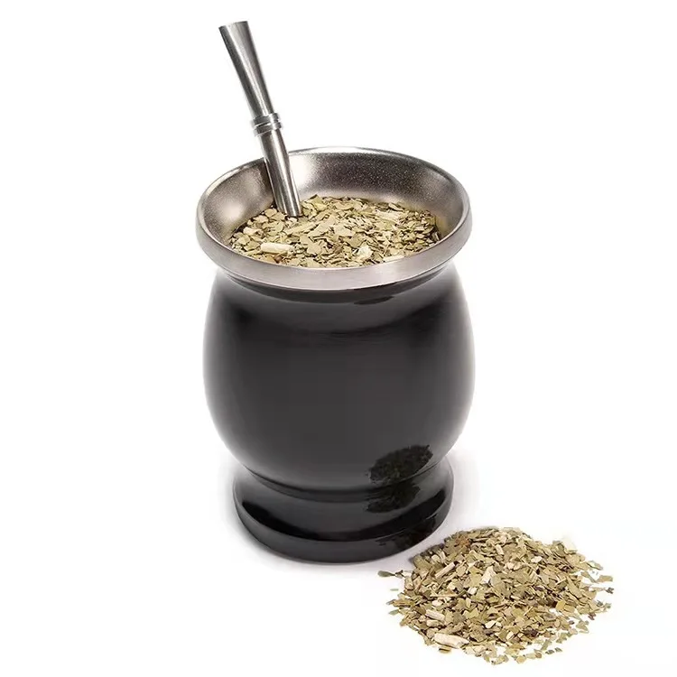 stainless steel argentina calabaza gourd para yerba mate cup with bombilla spoon
