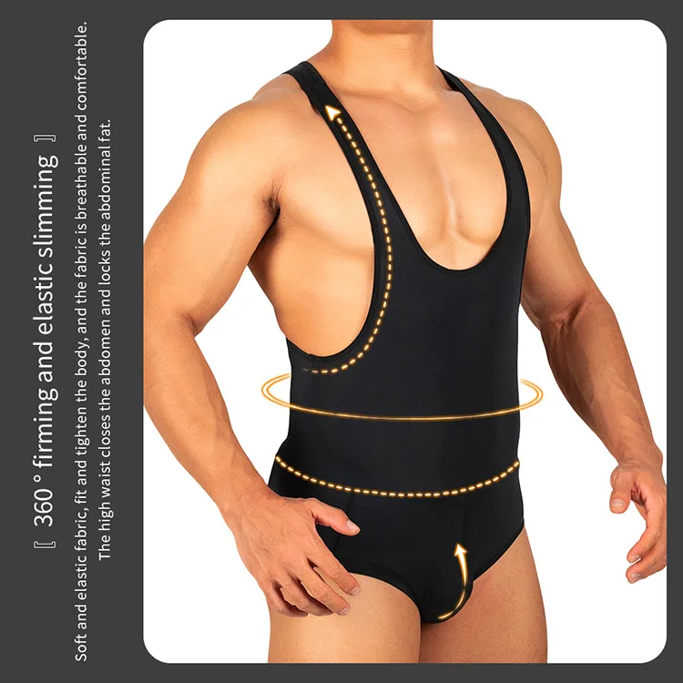 Men Slimming Underwear Tummy Control Shaper Butt Lifter One Piece Vest Shapewear