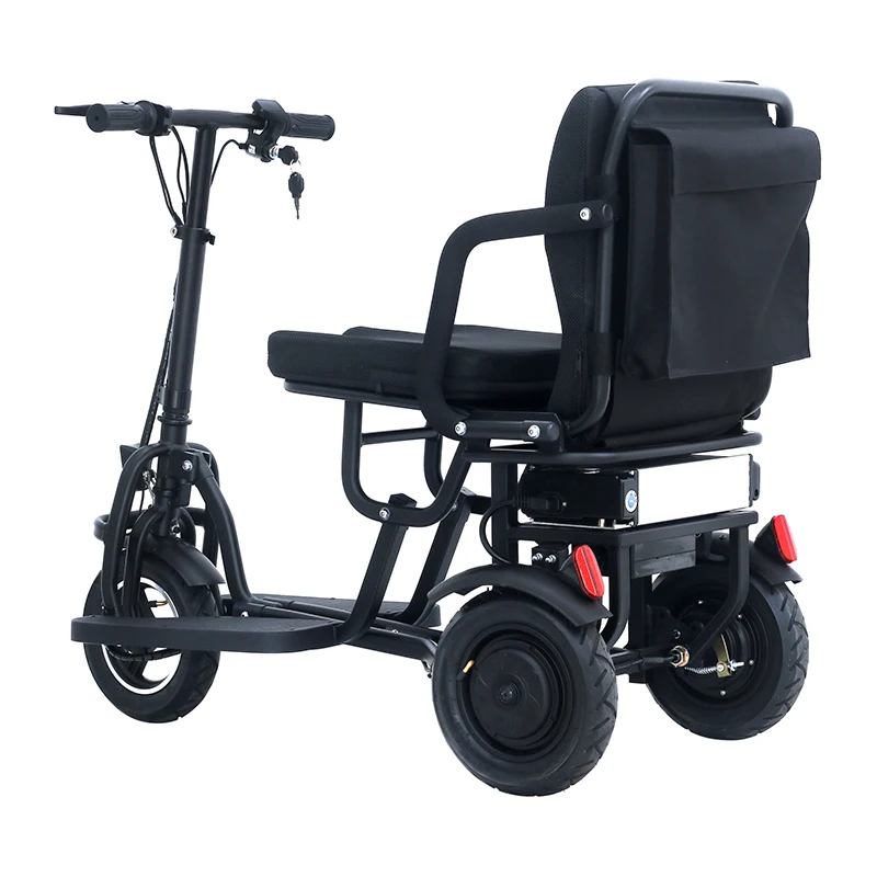 Лучший Безопасный и популярный Электрический трехколесный велосипед 36 В/48 в 300 Вт/350 Вт для взрослых, складной с сумкой для хранения покупок