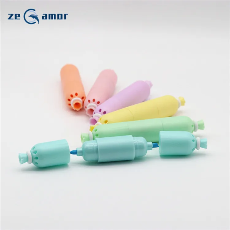 2021 Новое поступление resaltador колбасы 6 видов цветов флуоресцентные цвета чернил ПВХ сумка частная этикетка канцелярские маркер для белой доски