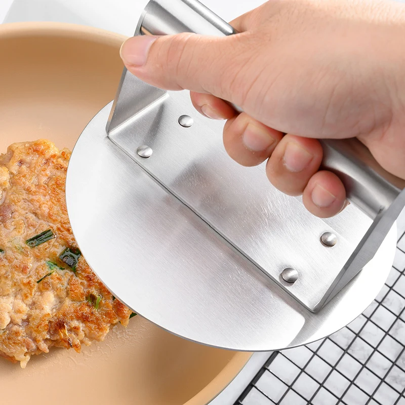 2023 Stainless Steel Meat Press Meat Patty Press Mould Burger Steak Press Teppanyaki Tool