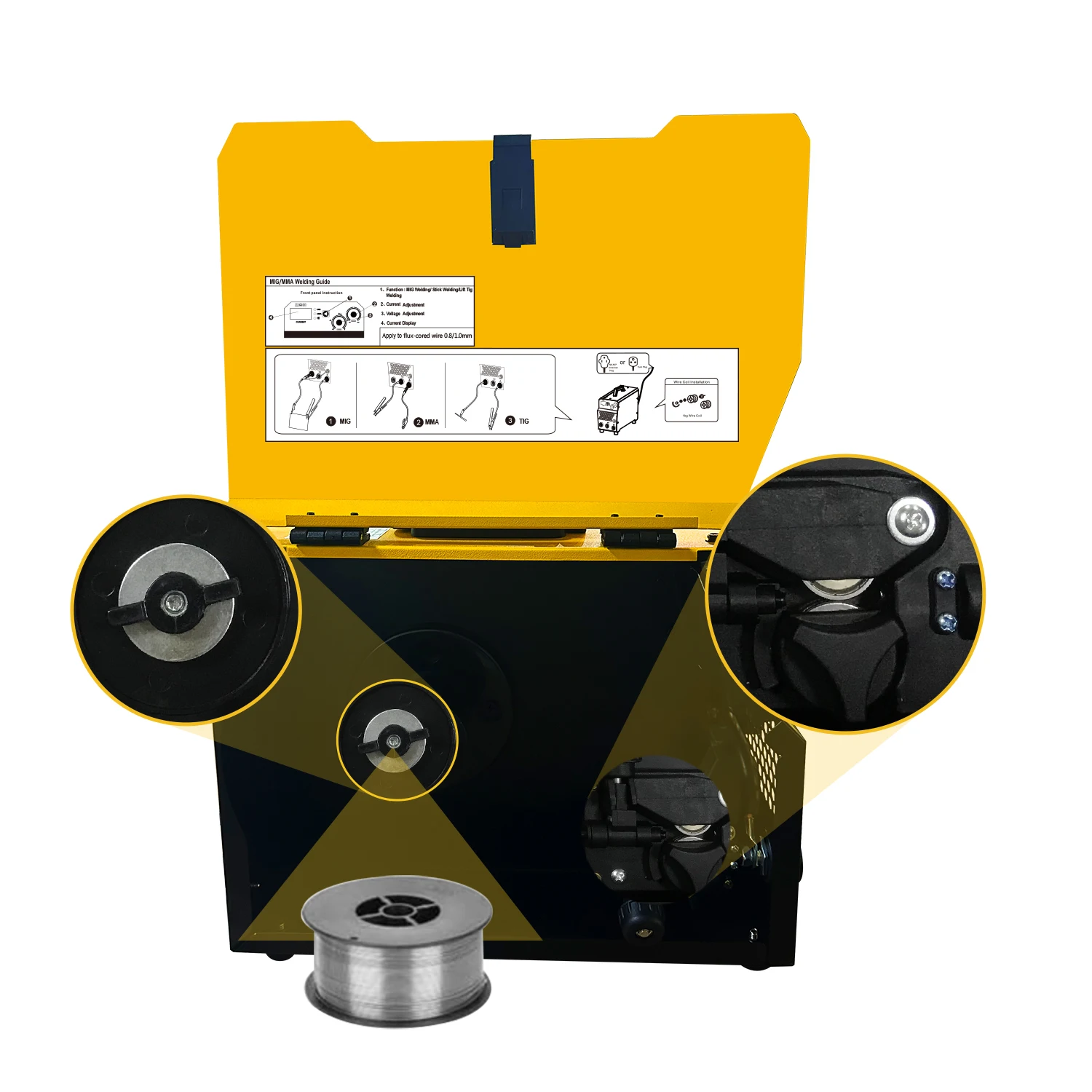 OEM ODM new multifunction 5kg wire feeder mig welding machine MMA/MIG/LIFT-TIG inverter wire feeder integrated mig  welder