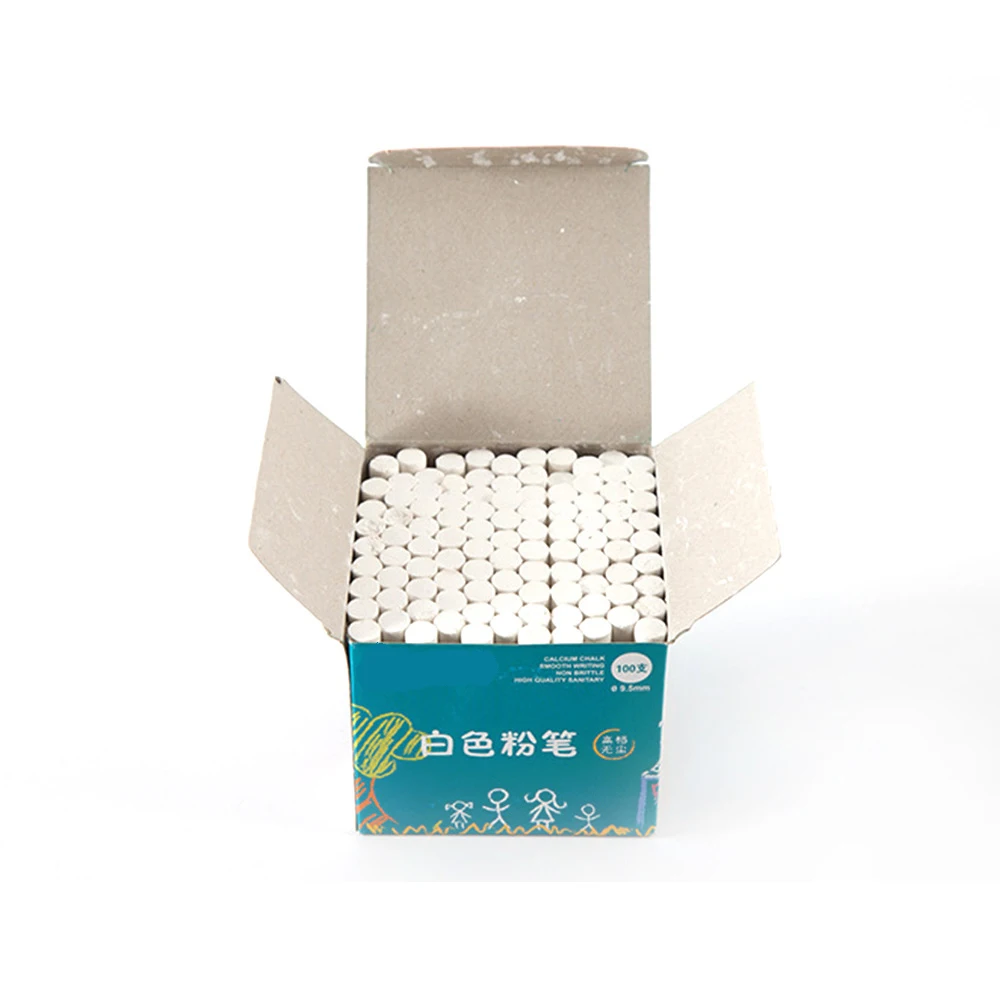 Wholesale bright color chalk sets white dustless school teaching chalk for kids teacher