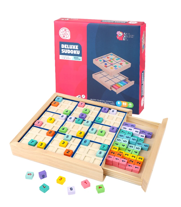 Classic educational game  wooden sudoku board game for kids