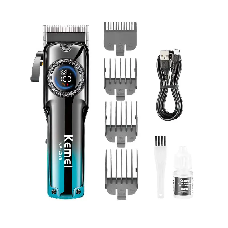 Km-2279 Lcd Digital Display Metal  Hair clippers Kemei Usb Current Hair Cut Electric Hair Trimmer Cutter