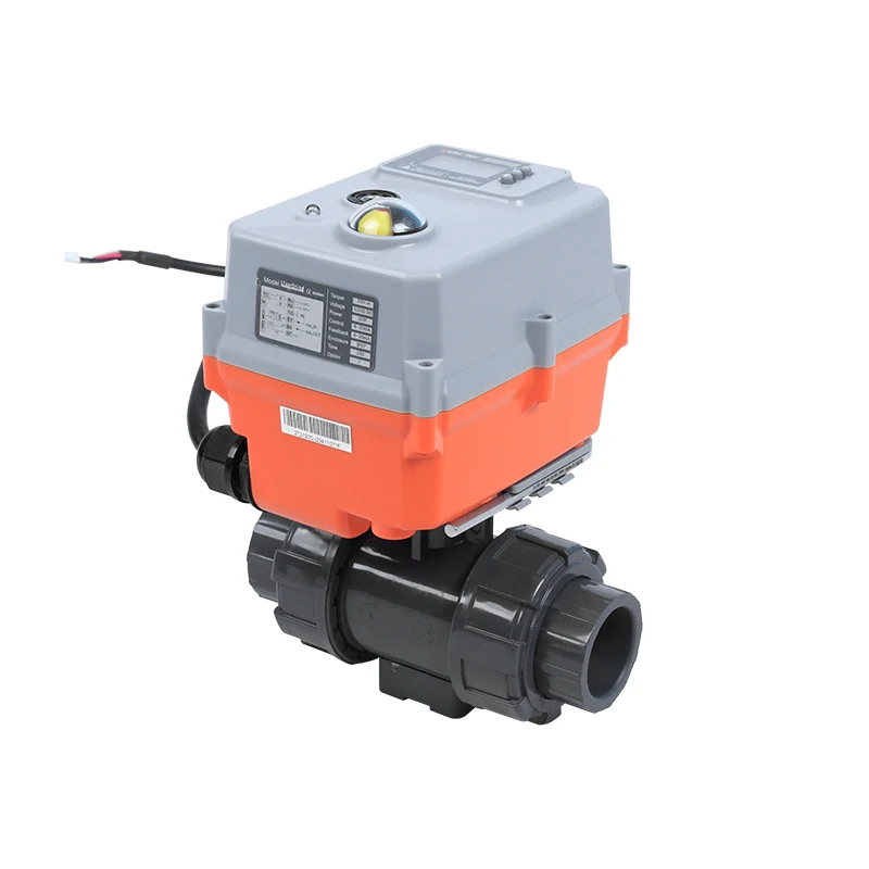 DC12V DC24V AC220V Электрический шаровой клапан водяной пластик ПВХ 2-сторонний True Union 3-сторонний