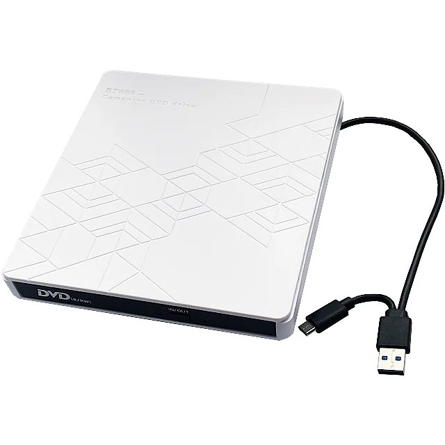 USB 3.0 External DVD Burner Slim Portable Type-C Multifunction Hub CD/DVD-ROM Drive CD/Dvd +/-Rw Optical Drive Laptop Desktop