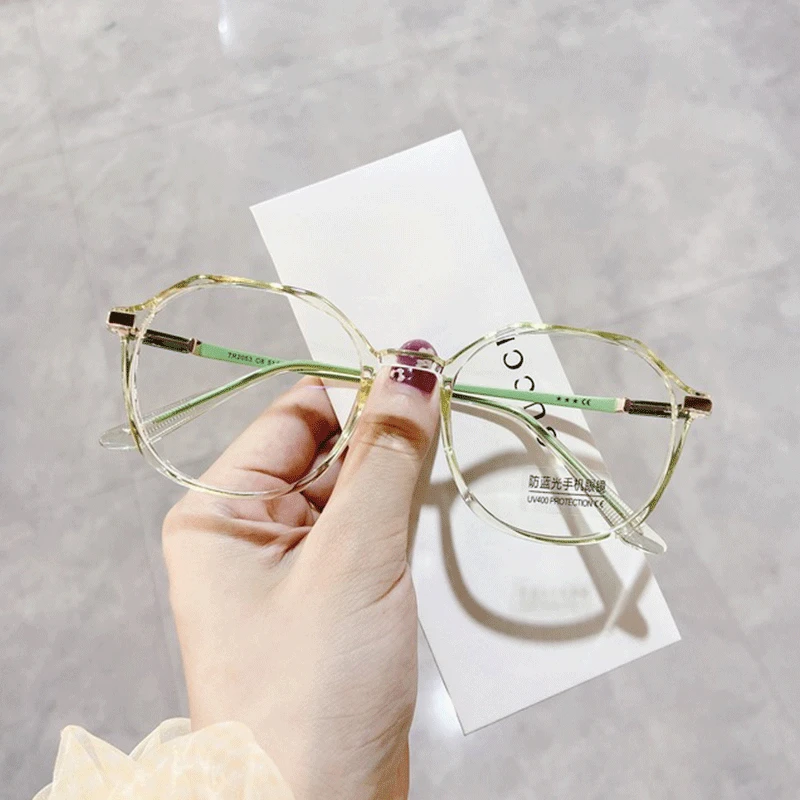 New Arrivals Fashion Women Clear Transparent PC Frames Anti Blue Light Blocking Eyeglasses Glasses