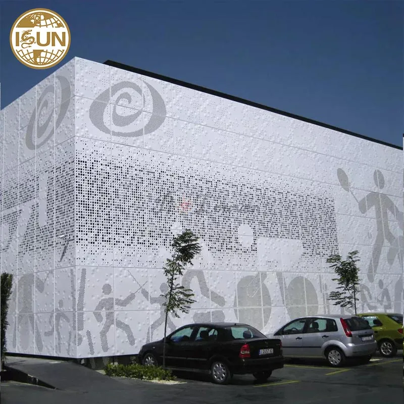 decorative external cladding curtain wall aluminum perforated metal facade panel