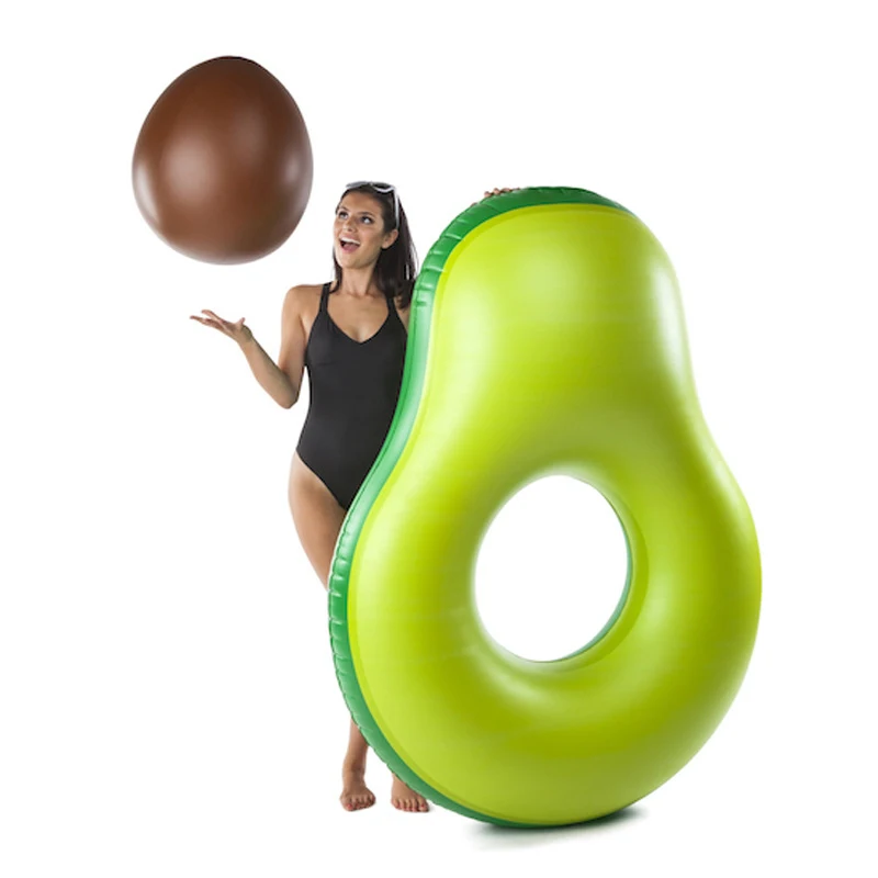 
Factory Custom Avocado Pool Float Large Inflatable Fruit Tube with Pit Floating Avocado Lounge 