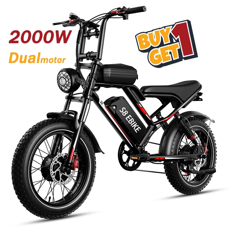 US Warehouse 2000W New 20inch Hydraulic brake Electric Bike With 25AH Electric Motorcycle off-road and city Bicycle