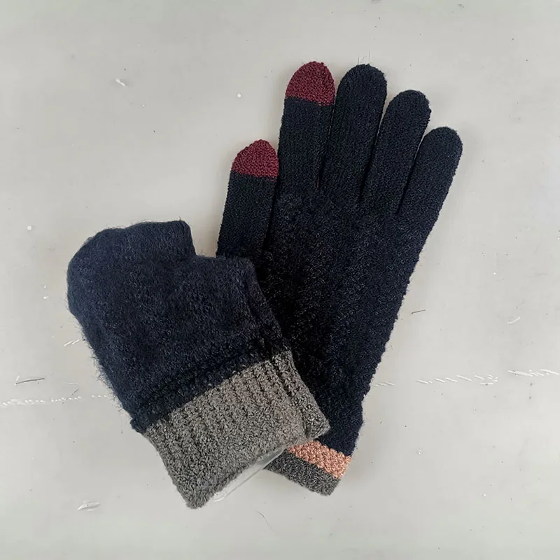 Перчатки женские шерстяные разноцветные зимние эластичные мягкие теплые шерстяные вязаные перчатки шерстяные перчатки для рук