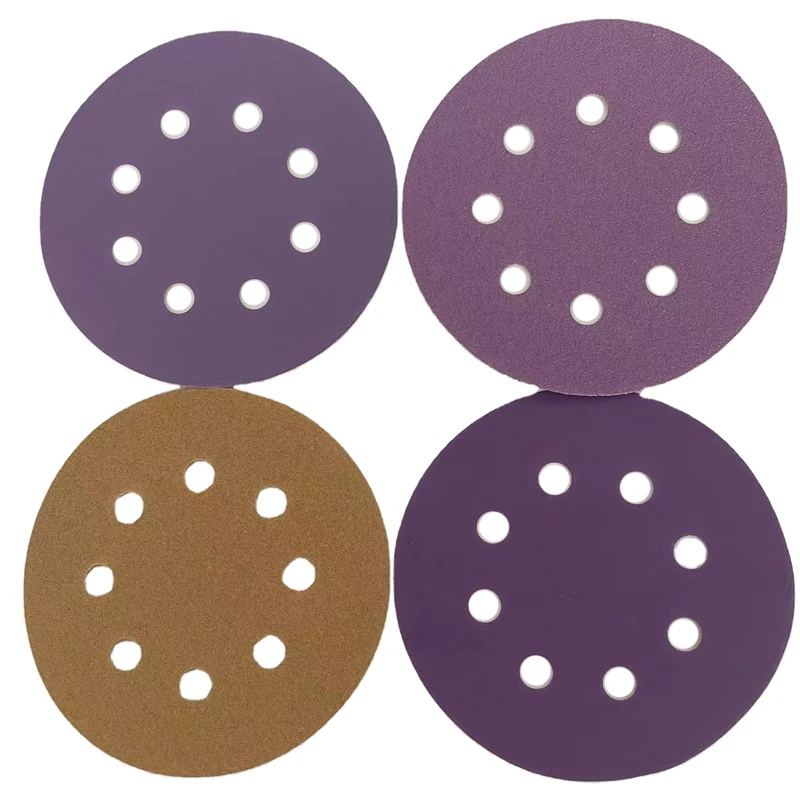 Factory Wholesale 5 Inch 125mm 8 Holes Adhesive Round Sanding Disc Sandpaper for Random Orbital Sander
