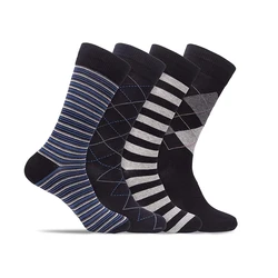 Custom classic formal office business Man socks bamboo black dress socks argyle mens business casual crew dress socks for men
