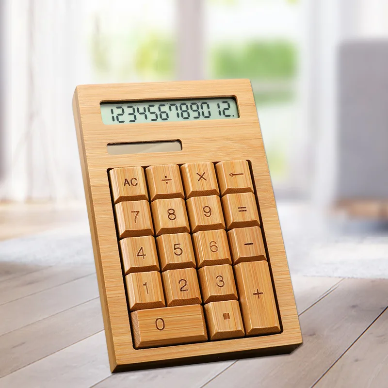 Китай оптовая продажа с фабрики 12 цифр ЖК-дисплей на солнечных батареях бамбук научный