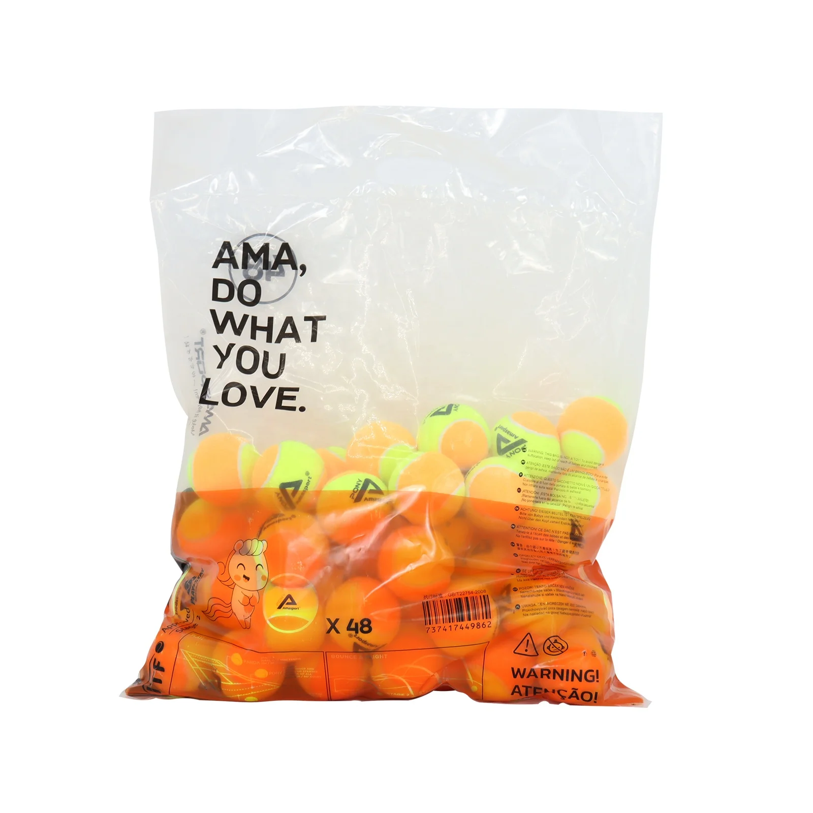 Durable Professional  Custom Training Tennis Ball And ITF Approved Pressureless Orange Pop Tennis Ball for Beginner