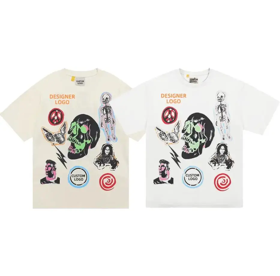 2023 New Designer T-shirt High Quality Large Area Printing 100% Cotton Shark White Famous Brand T-shirt Customization Wholesale