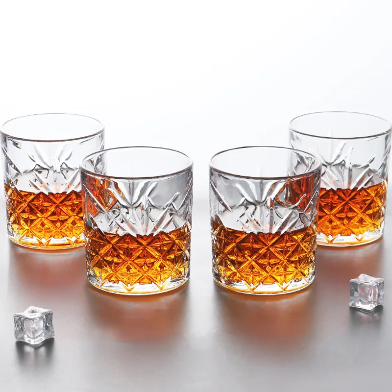 300ml Modern Crystal Design Whiskey Glass Cup Tumbler customized Glassware Liquor Vodka Whiskey Drinkware Glasses