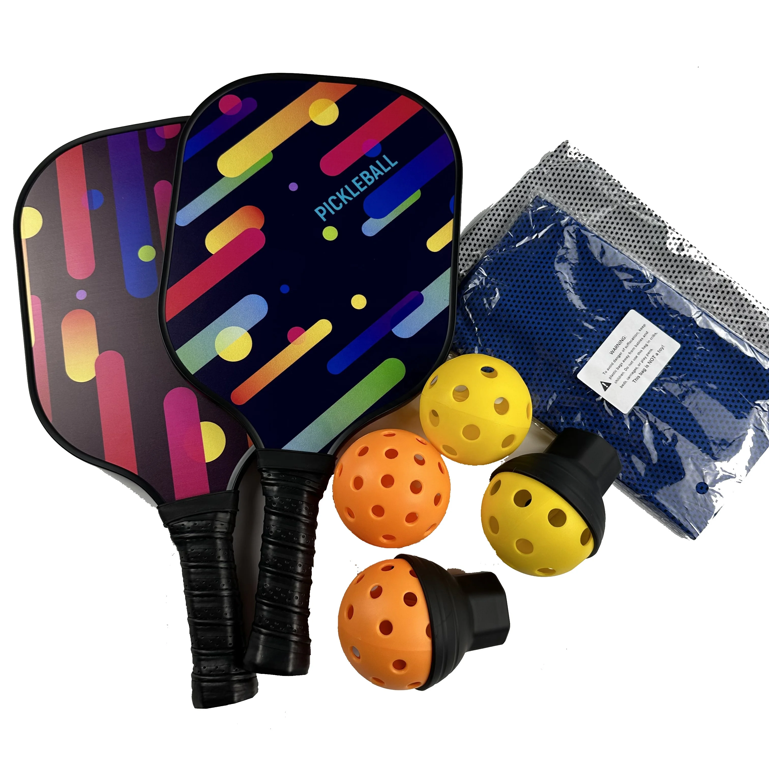 Cheap Wood Pickleball paddles Fiberglass pickleball paddles pickleball Racket with retrievers,towels,bags and outdoor indoor bal