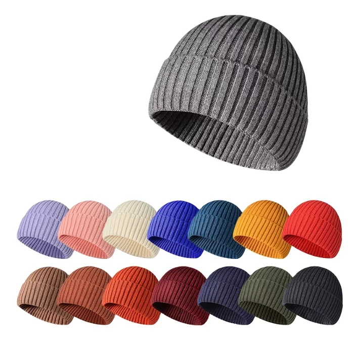Зимняя шерстяная шапка с манжетами, 10 шт.