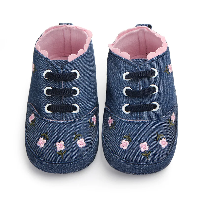 Amazon sells cute flower cotton fabric infant boys and girls 0-18 months baby toddler shoes
