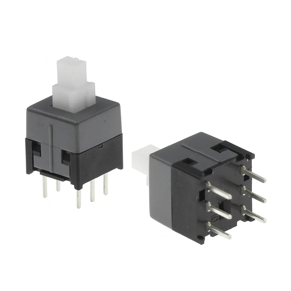 Mini Push button switch 6Pin Push Tactile Power Micro Switch Self lock On/Off button Latching switch 8.5X8.5mm