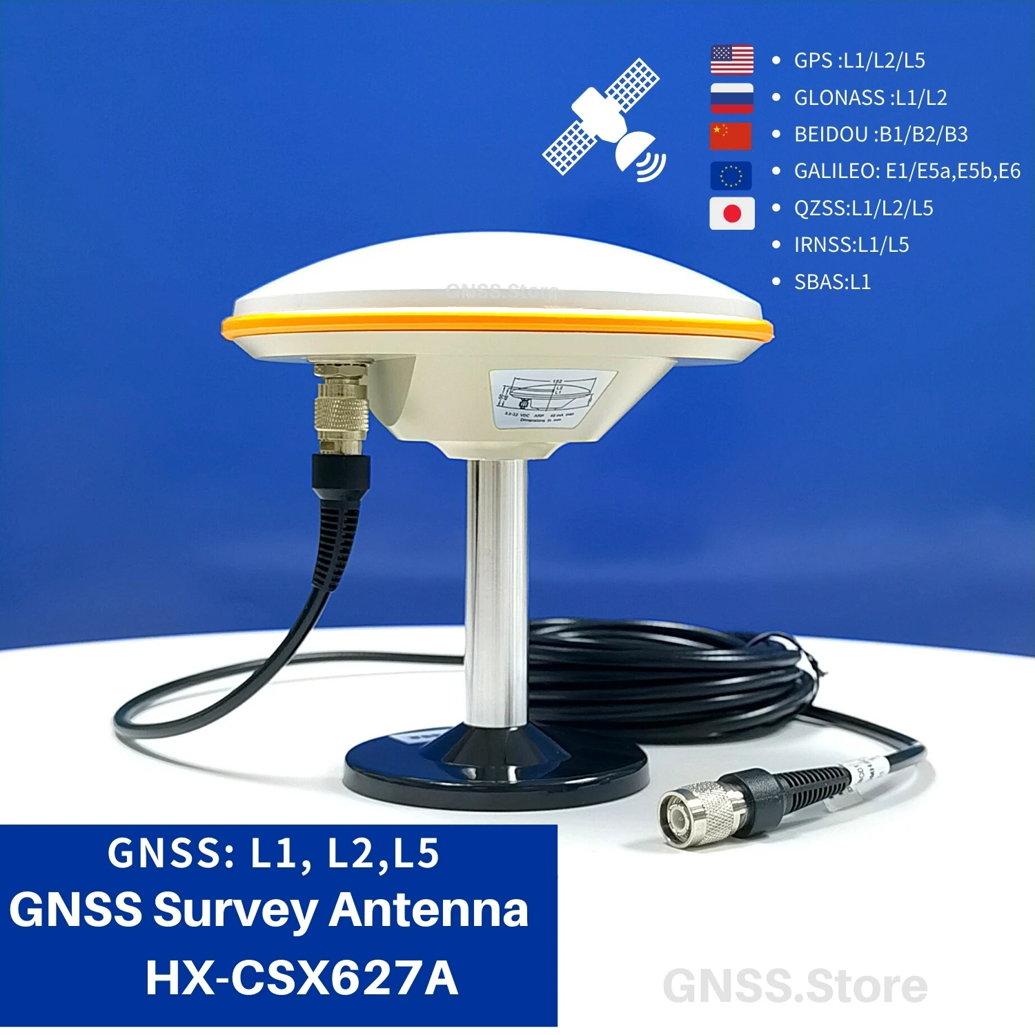 High Precision GNSS Antenna Measuring GPS Antenna RTK  Support GPS L1 L2 L5 BDS GLONASS GALILEO QZSS For BD982 BD970