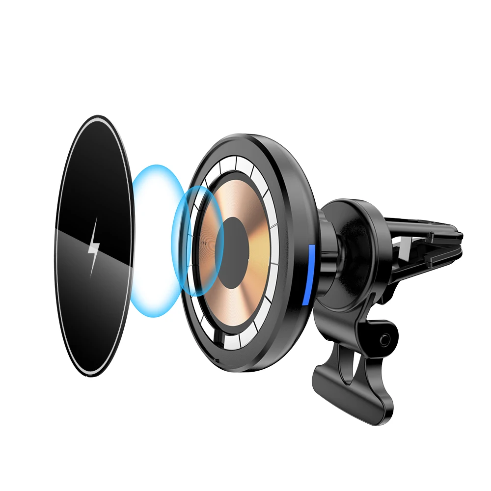 D7 fast charging car chargers powerful 15W wireless charging magnetic car mobile phone holder ABS+Acrylic