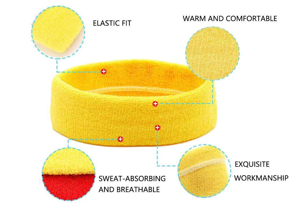 NQ SPORTS Custom Logo Print Sweatband Sports Headband with logo Breathable Running Cycling Anti-Sweatband Sport Headband for Men