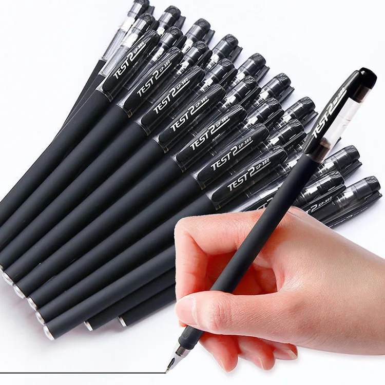Wholesale 0.5mm Test Good Cheap Office Customized Logo Promotional Plastic Exam Gel Ink Pen Business Gifts Dull Polish Pen