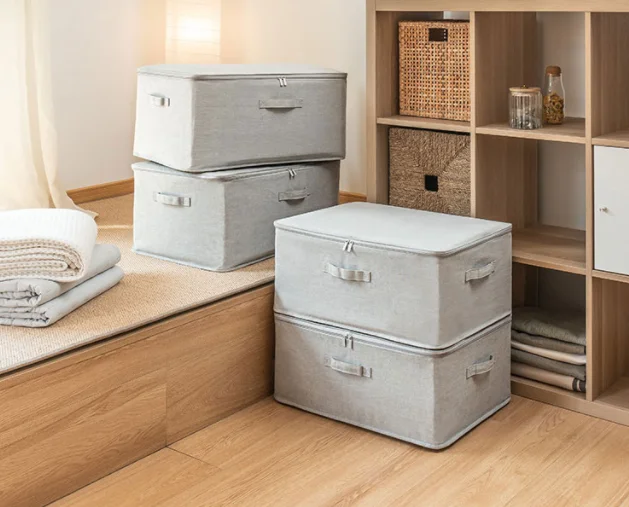 Extra Large Clothes Storage Bag Waterproof Clothes Organizer with Double Zipper for Storing Quilt Blanket Pillow Bed Sheet