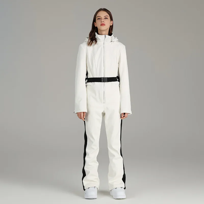 Hot Selling Classical Color Fashionable Warm Hooded Fitted Ski Suit Durable Snowsuit One Piece Best Ski Clothes For Women