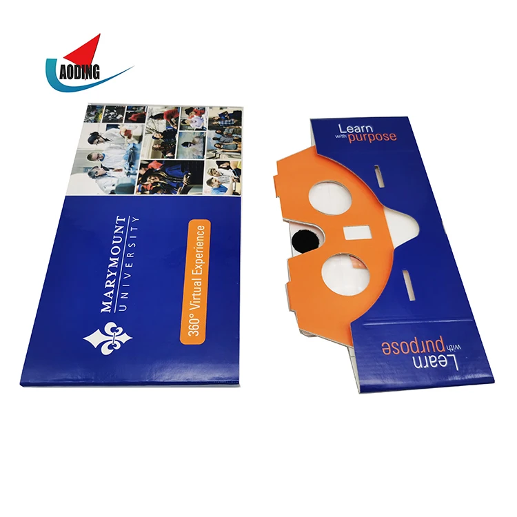 Newest portable custom 3d vr glasses google cardboard VR with sleeve flat packing suitable for mailing