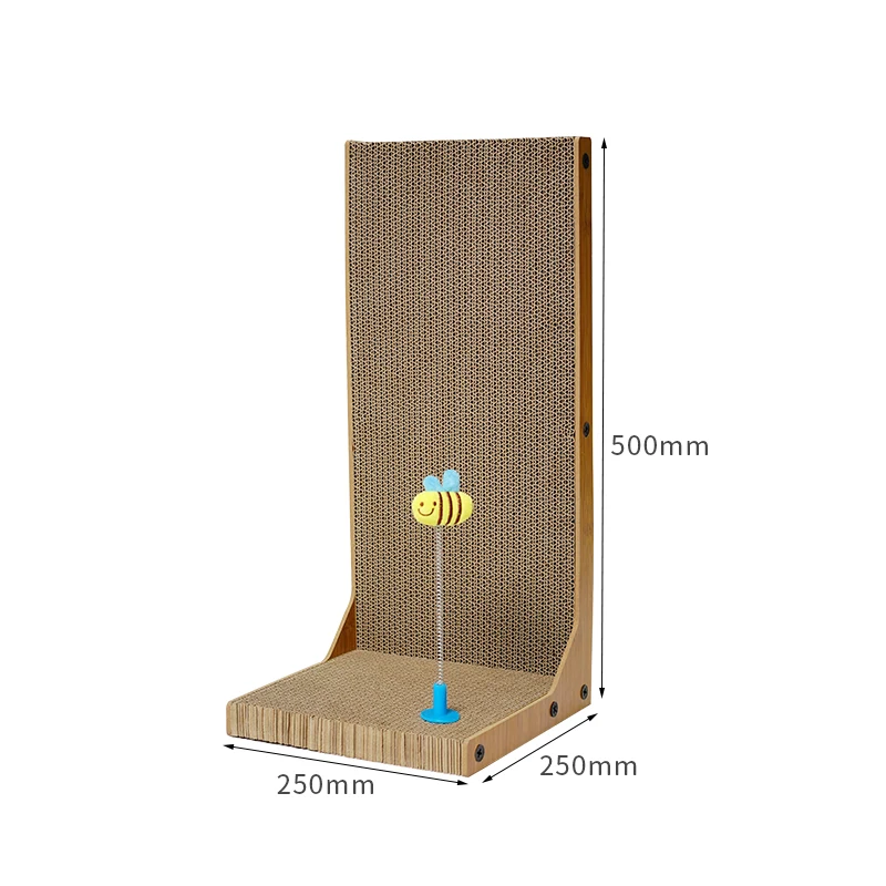 L Shape With YOYO Toy Wholesale Cat Toys Corrugated Paper Cat Scratcher Multi-function Detachable New Designed