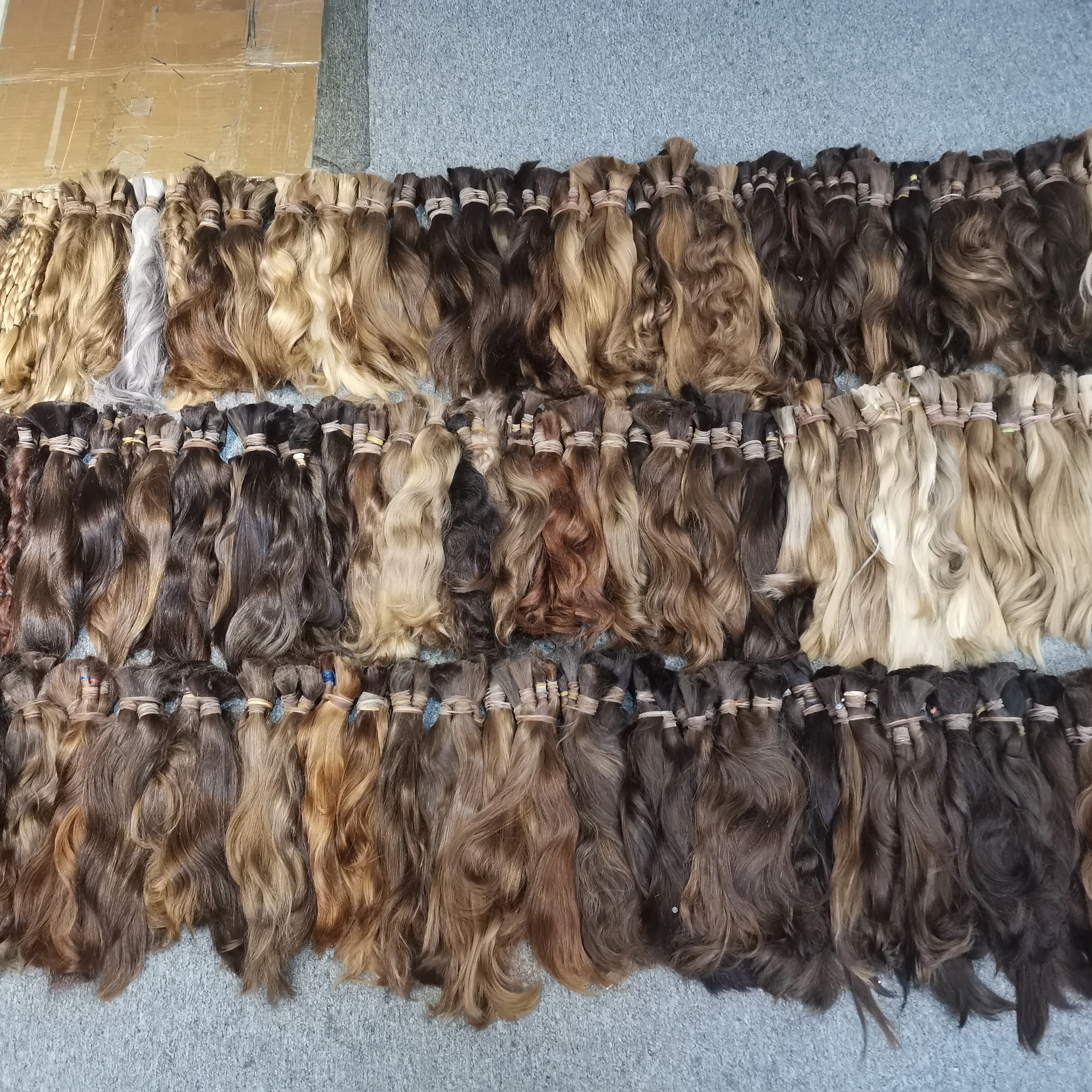 100% Real European Hair bulk same length from root to end ,Super double drawn in wholesale price