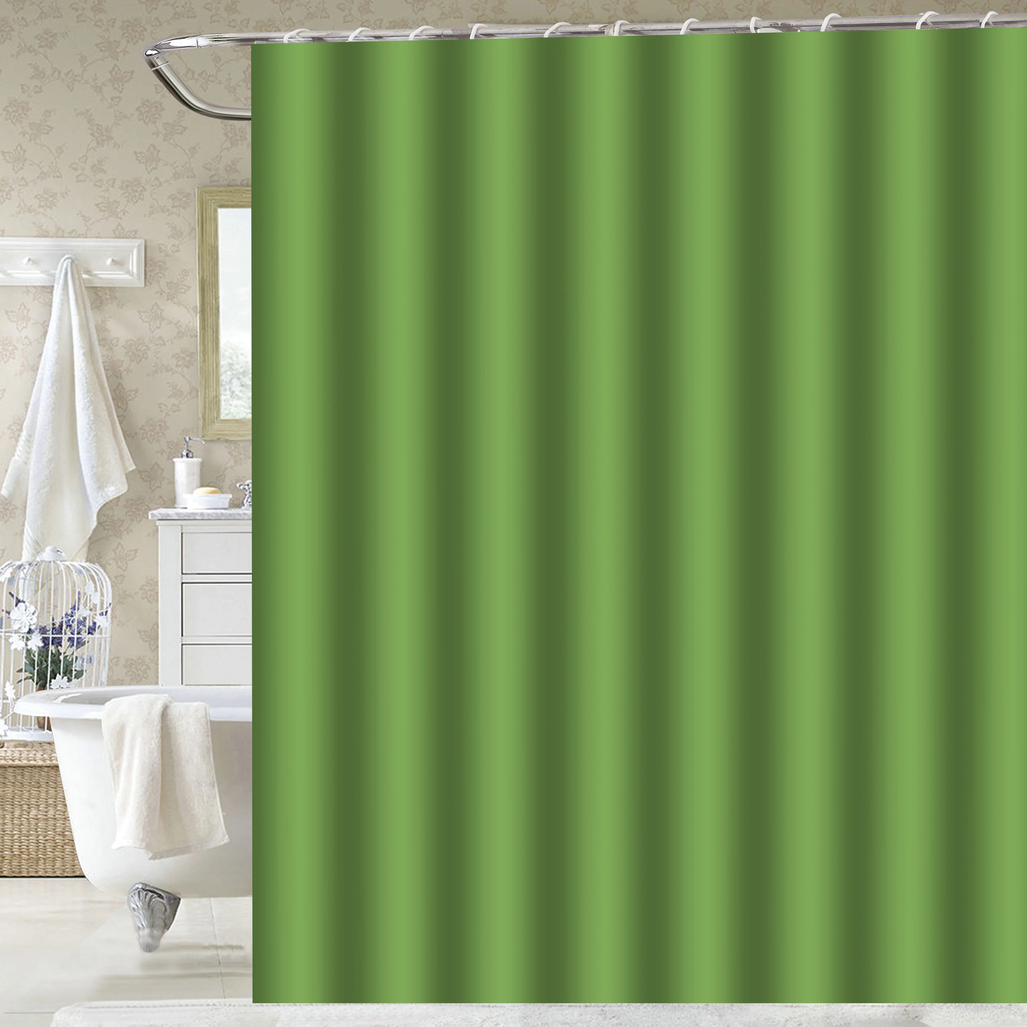 Home Curtain Textile Dressing Decorative fabric European Luxury green Polyester jacquard shower curtain