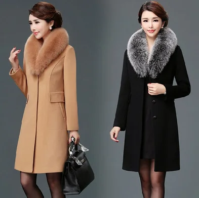 Zm60516c новое шерстяное Женское пальто однотонное приталенное с отложным воротником и