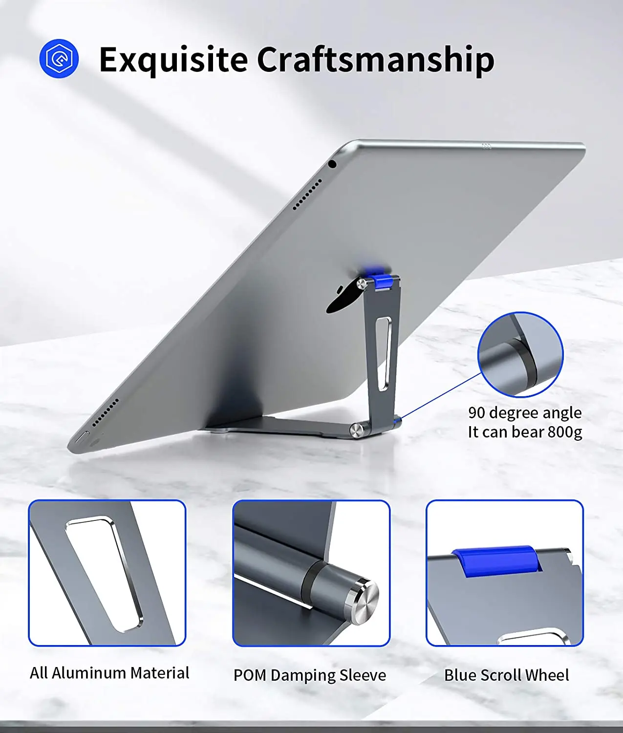 Folding desktop reading phone stand,adjustable desktop computer stand