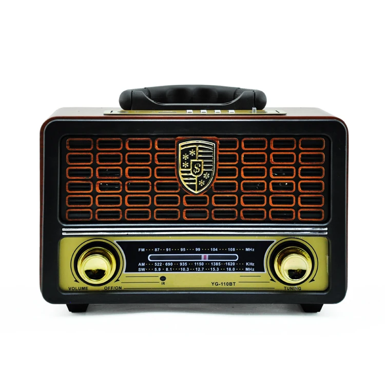 Portable FM Radio Wireless Music Player with USB/TF MP3 Playback Wooden Portable Audio Player Radio