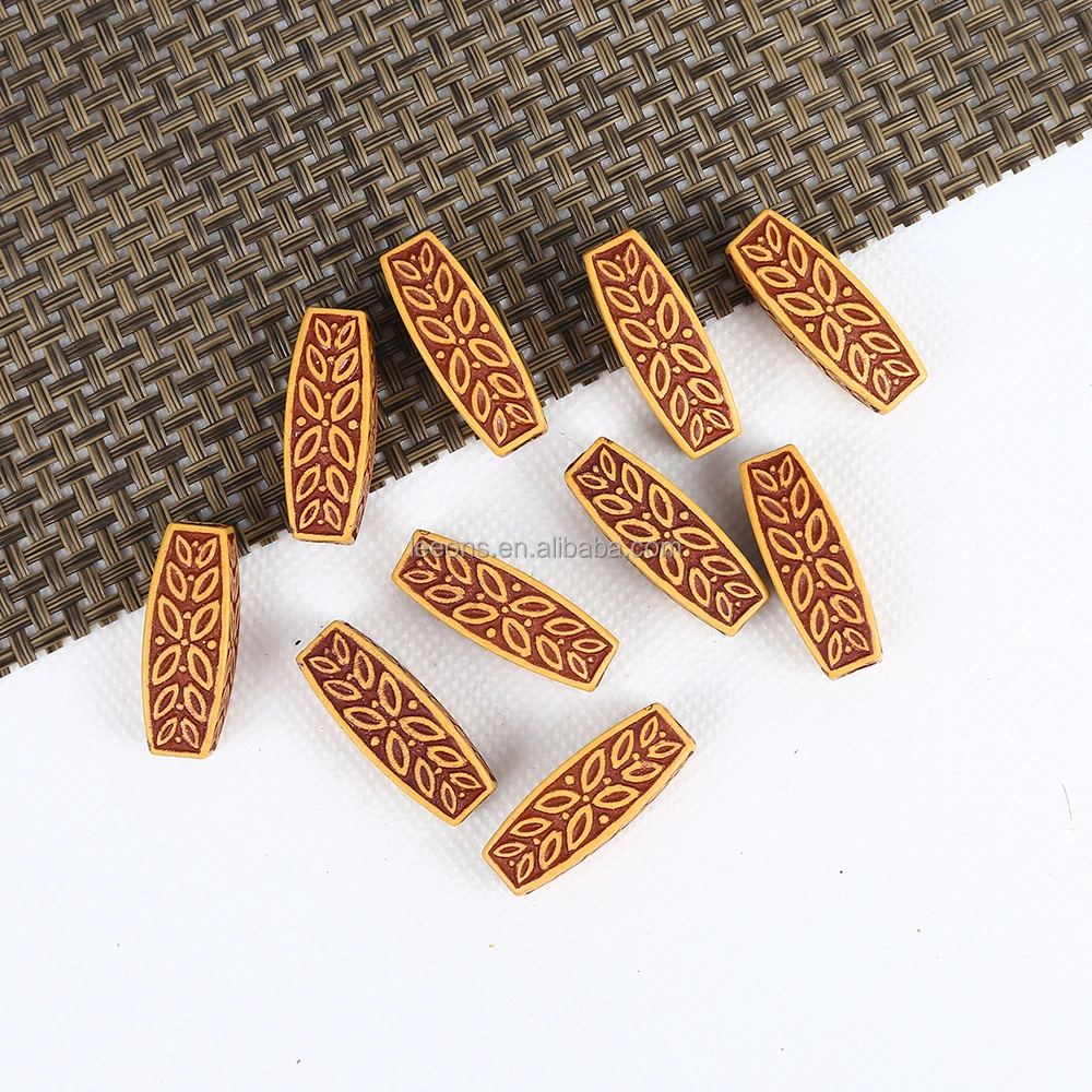 Imitate Wooden Color Hair Tubes Beard Beads DIY Hair Cuffs Rings Hair Jewelry for Men and Women Braids Dreadlocks Accessories