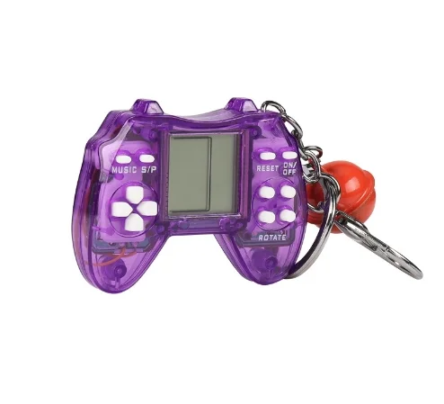 Mini Video Gaming Machine Te tris Console Keychain Stereo Handheld Game Device Joystick For Electronic Toy Gift