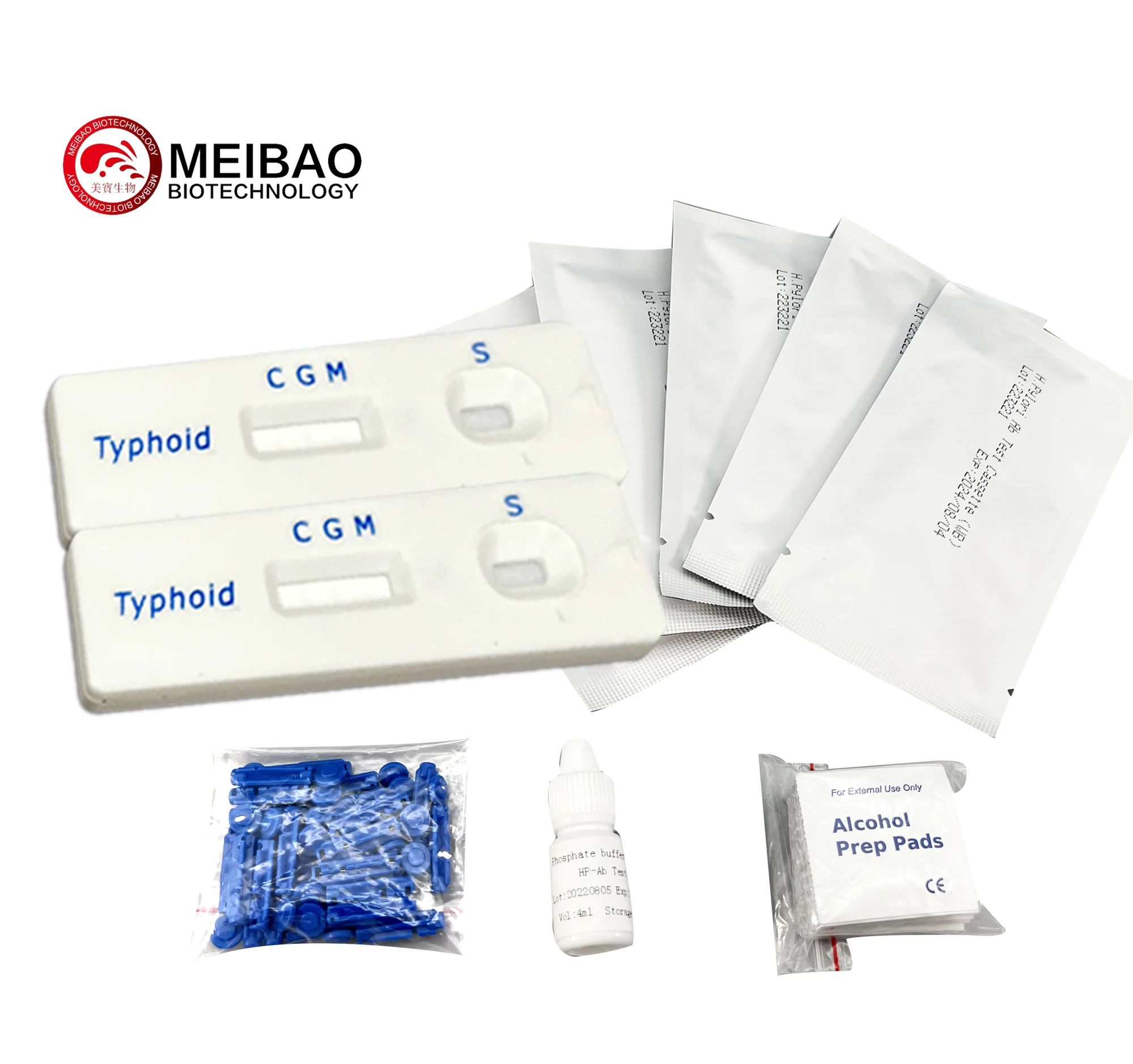 Factory  One Step Diagnostic Typhoid IgG IgM Blood Rapid Test Kit Typhoid Tests