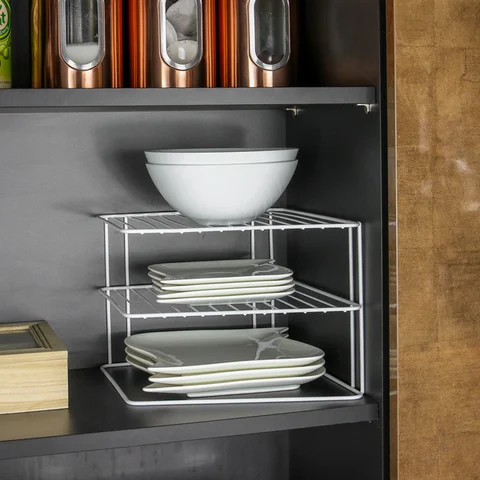 Kitchen Dish Rack Dish and Plates Organizer Wire Rack White Dish Dryer