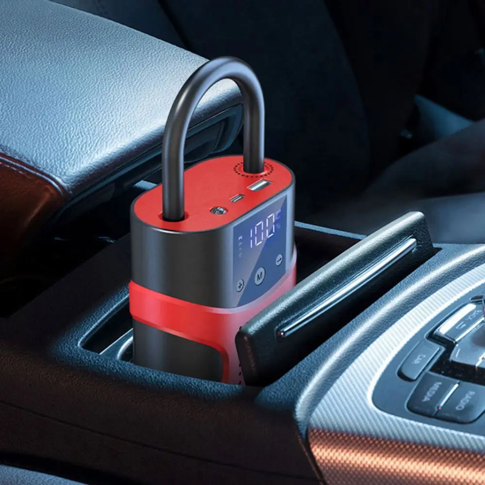 Manufacturer Car Jump Starter Air Pump Multi-Function 4In1 Air Compressor Power Bank Auto Tyre Inflator With EVA Bag