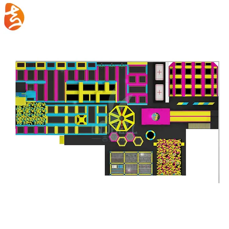 Factory custom kids rectangle large sized commerical  indoor trampoline park price
