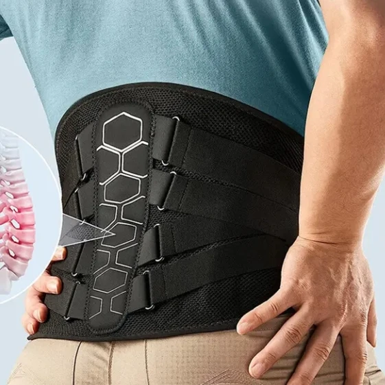 Double straps Sports fitness fixed waist brace support belt adjustable support pressure waist abdominal belt