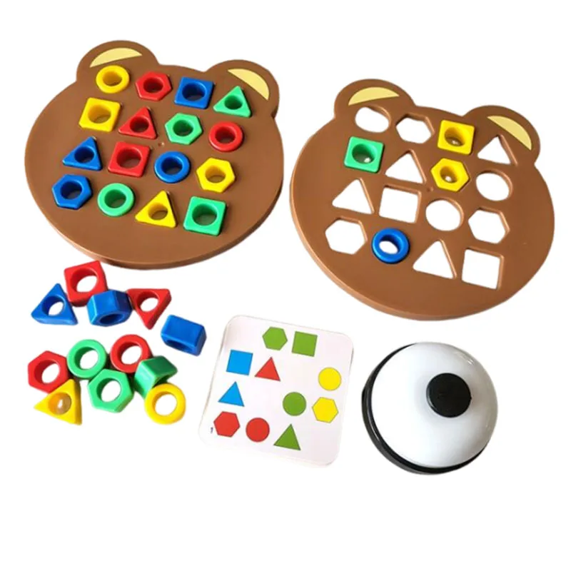 DIY Children Geometric Shape Color Matching Board 3D Puzzle Games For Kids Interactive Learning Educational Toys